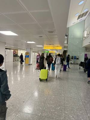 Smoking area at London Heathrow (LHR) airport — Terminal 3 Smoking area, outdoor.