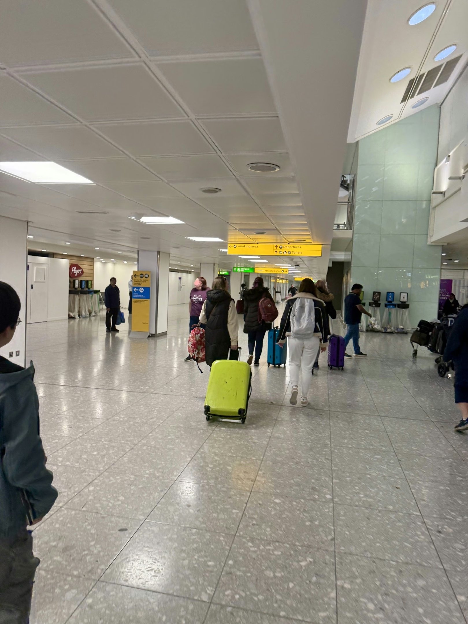 Smoking area at LHR airport - Terminal 3 Smoking area, outdoor.