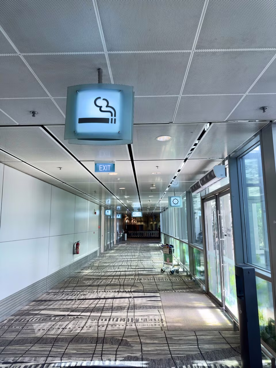 Smoking area next to Harry&rsquo;s Pub, Changi T3